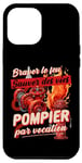 Coque pour iPhone 14 Pro Max Pompier par vocation cadeau sapeur-pompier héroïque original