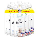 Lenor Adoucissant Linge, 40 Lavages, Peaux Sensibles, Formule Hypoallergénique, Testé Dermatologiquement, Fraîcheur Jusqu'à 7 Jours, Douceur D’origine Végétale, Fabriqué en France