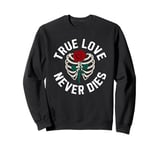 Skeleton Rib Cage flower Funny Valentine's Day Sweatshirt