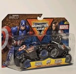 Monster Jam Captain America Vs Winter Soldier Marvel 2 Pack 1:64 Scale Series 2