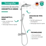 Hansgrohe Colonne de Douche Showerpipe Crometta E 240 Mitigeur Thermostatique Douche EcoSmart Chrome 27281000