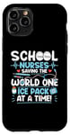 Coque pour iPhone 11 Pro Funny School Nurses Saving The World One Ice Pack à la fois