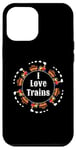 Coque pour iPhone 12 Pro Max I Love Trains Train Track Jouet électrique Train Train Tee