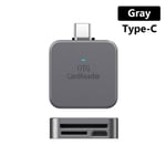 Lecteur De Carte Sd Tf De Type C Pour Iphone,Adaptateur Otg,Câble Micro Externe,Carte Mémoire Otg Pour Iphone 14,13,12 Pro,Ios 13 Et Supérieur - Type Grey For Type C