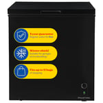 Russell Hobbs Black Chest Freezer 198L Freestanding with 5 Year Warranty, Adjustable Thermostat, Chill or Freeze Function, 4 Star Freezer Rating & Suitable for Outbuildings & Garages RH198CF0E1B