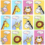 Luccyle 24 Pcs Mini Bloc-Notes,Carnets de Poche Portables ​Mignons, Animaux de Dessins Animés Mini Cahiers pour Faveurs de Fête d'Anniversaire École Bureau (120 x 85mm)