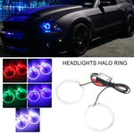 Angel Eyes Light Multi Color Round Halo Ring Headlights with APP Control for Ca