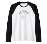 Disney Snow White Sleepy Nap Champion Simple Black Outline Manche Raglan