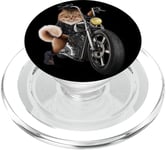 Biker Tabby Cat Riding Chopper Moto PopSockets PopGrip pour MagSafe