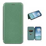 COQUE Étui Sony Xperia 10 V 2023, étui Portefeuille en Cuir avec Fente pour Carte, étui en TPU en Cuir de Fibre de Carbone pour Sony Xperia 10 V 2023-Vert