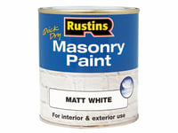 Rustins Masonry Paint Matt White Interior Exterior 250ml Quick Dry Fast Drying