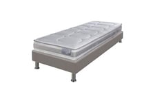 Ebac Literie Ensemble matelas et sommier tapissier myriade omega simili taupe 80x200