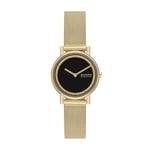 Skagen Signatur Montre pour Femmes, Mouvement à Quartz, Bracelet en Acier Inoxydable Ou en Cuir, Ton Or et Noir, 30Mm