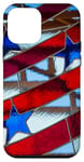 iPhone 12 mini Red White Blue -Stars Stained Glass American Flag Case