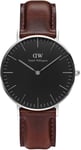 Daniel Wellington Classic Black Bristol Sølvfarvet 36mm DW00100143