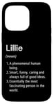 Coque pour iPhone 14 Pro Max Lillie Définition du nom Dictionnaire amusant