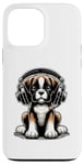 Coque pour iPhone 13 Pro Max Boxer Dog Casque audio pour chien Boxers