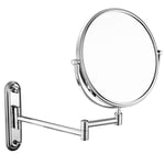 HGXC Swivel Double Sided Magnifying Mirror Normal + 10X Magnification Extendable Folding Round Shape Bathroom Mirror