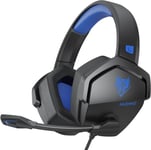 N16 Casque Gaming - Micro Annulant Le Bruit, Son Stéréo et Conception Confortable pour PS5, PS4, Xbox One, NS, PC, Ordinateur Portable et Mac - Bleu