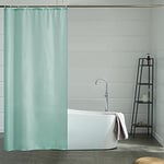 Furlinic Rideau de Douche étroit pour Douche d'angle et Petite Baignoire, Rideau de Bain Textile en Polyester résistant aux moisissures, imperméable et Lavable Vert Menthe 85x180 cm.