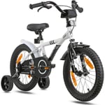 PROMETHEUS BICYCLES® barncykel 16 tum vit-svart