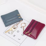 Zipper Credit ID Card Bus Card Card Case Short Wallet Coin Purse Key Chain