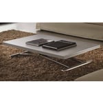 Table basse relevable bois gris ciment Soft 110x70/140 cm-Couleur des pieds Aluminium