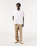 Lacoste Mens Casual Short Sleeve Woven Shirt - White - Size X-Large