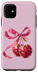 Coque pour iPhone 11 Rose Bow Coquette Esthétique Y2K Cerise Fille Femme