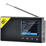 Radio numérique dab et fm avec bt, radio numérique portable, récepteur dab + fm sans fil rechargeable avec système audio de haut-parleur stéréo,