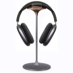 Headphone Stand, Walnut Wood & Aluminium Headset Stand, Nature Walnut Gaming Holder with Solid Metal Base for AirPods Max, Beats, Bose, Sennheiser, Sony, Audio-Technica and More (Gray)