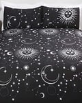 Rapport Home Celestial Duvet Cover Bed Set, Polycotton, Black, 3pcs, King