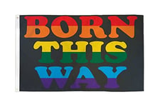 AZ FLAG - Drapeau Arc-en-Ciel Born this way - 150x90 cm - Drapeau Lgbt - Gay - Rainbow 100% Polyester Avec Oeillets Métalliques Intégrés - Pavillon 110 g