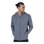 Nike Men M NK DRY HOODIE FZ HPRDRY LT Sweatshirt - Midnight Navy/Heather/Black, Small