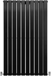 Designer Flat Panel Radiators Matt Black 1600mm x 700mm