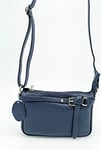 Puccio Pucci Women's TRLBC100180 Leather Bag, Navy Blue, 21x14x4