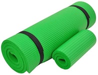 Everyday Essentials Tapis de yoga très épais haute densité anti-déchirure avec genouillère et sangle de transport, vert 1,27 cm