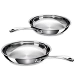 Lot de 2 poêles inox 20 et 26 cm Chef Beka