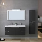 Meuble de salle de bain calabro 1200 Gris Anthracite