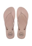 Havaianas Women's Slim Glitter Gloss Flip-Flop, BALLET ROSE, 7 Child UK