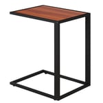 Industrial C Shape Side Table with Steel Frame Foot Pads