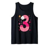 Celebrate 3 Years Old Party For Flamingo Birthday Girl Tank Top