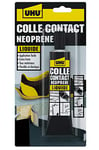 UHU Contact Néoprène liquide - Colle super forte universelle et liquide, adhère immédiatement, transparente, tube 120g