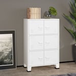 Furniture Limited - Coffre de rangement industriel Blanc