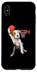 iPhone XS Max Vintage Pitbull Dog Playing Basketball Dog Sports Game Lover Case