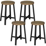 Lot de 4 Chaises Salle à Manger Woltu Tabouret Cuisine, Style Industriel, Marron Rustique+Noir,