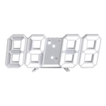 3D Horloge Murale Numérique Led Réveil Lumineux Fonction Sans Bruit Snooze Luminosité Réglable 12/24 Heure Affichage Date/Température Bureau Cuisine