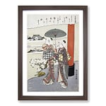 Big Box Art Poem by The Monk Sosei by Harunobu Suzuki Framed Wall Art Picture Print Ready to Hang, Walnut A2 (62 x 45 cm)