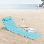 [en.casa] - Lot de 2 tapis de plage Cellorigo avec dossier inclinable 160 x 49 cm turquoise