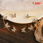 Shining Zircon Butterfly Ear Clip Örhängen Ear Cuff Ear Hook Pa - Perfet Gold left + right